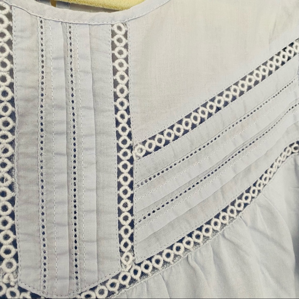 J.Crew Point Sur Eyelet Flutter Sleeve Top - Picture 7 of 7